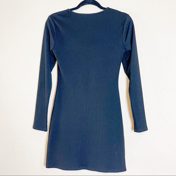 Lovers + Friends Cutout Ribbed Knit Mini Dress Black Size Small - Picture 5 of 5